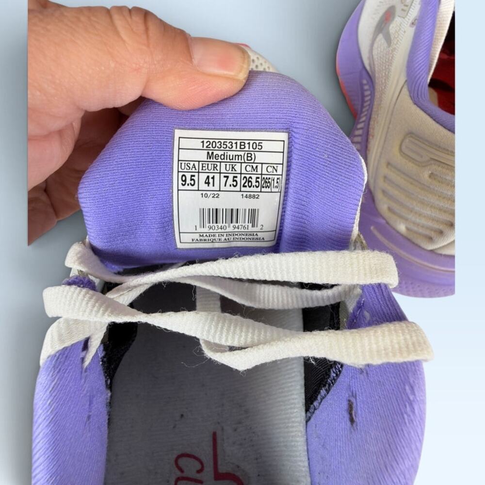 Brooks Adrenaline GTS 22 Women’s 9.5B White Coral Purple Running Shoes - Picture 4 of 13
